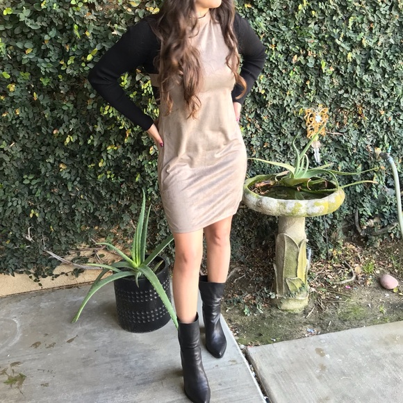 Dresses & Skirts - Faux Suede Cut-Out Dress
